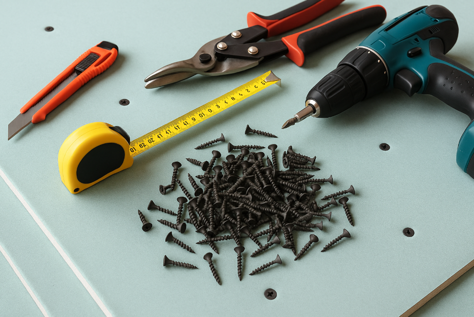 Особенности работы с гипсокартоном: выбор крепежа и инструментов