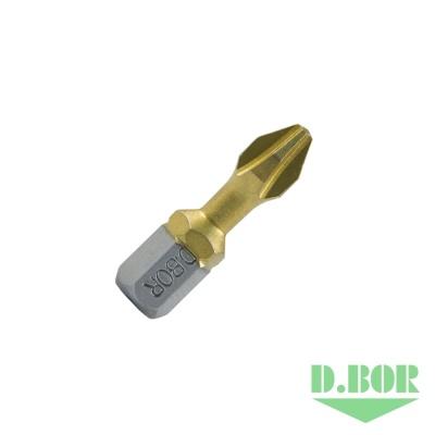 D.BOR Биты PH2 x 25 мм TiN-half Torsion logo