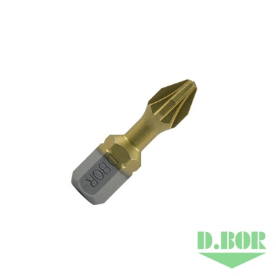 D.BOR Биты PZ2 x 25 мм TiN-half Torsion logo